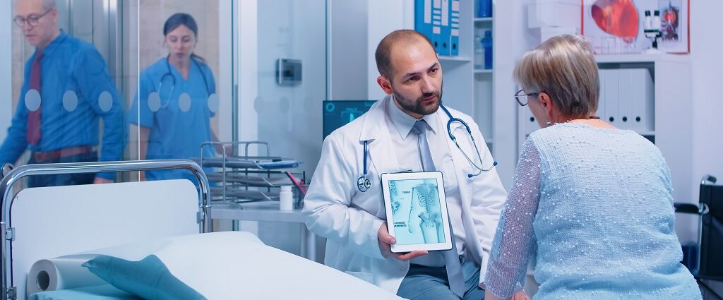 Pacjentka przed zabiegiem densytometrii