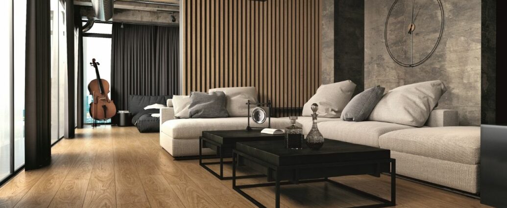 Salon z eleganckimi panelami podłogowymi