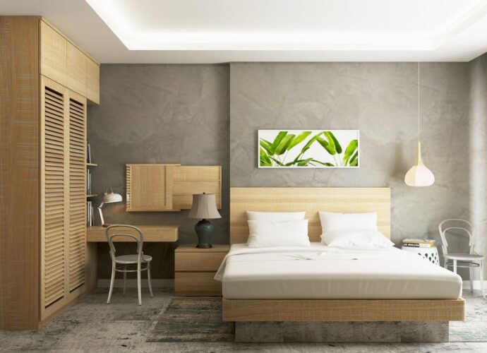 Drewniane meble w sypialni