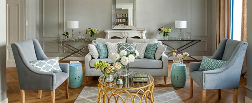 Salon urządzony meblami w stylu nowojorskim