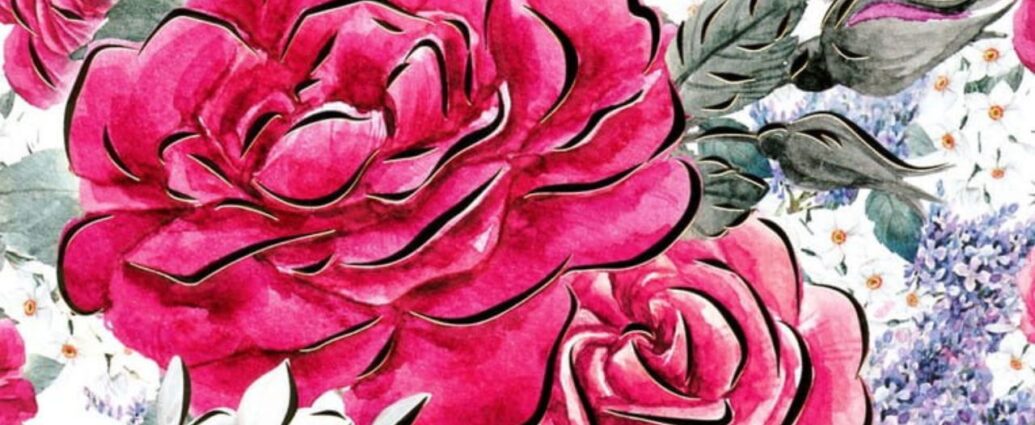 Pocztówka z motywem czerwonej róży w formie grafiki