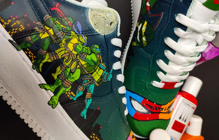 Customizowane buty z motywem żółwi Ninja
