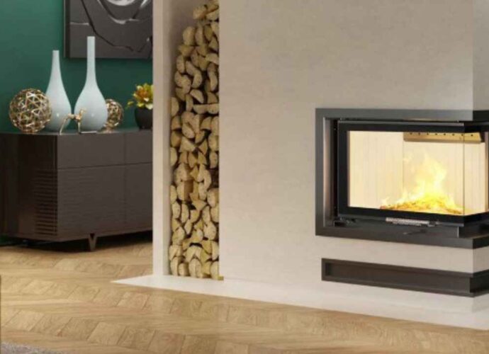 Kominek w eleganckim salonie