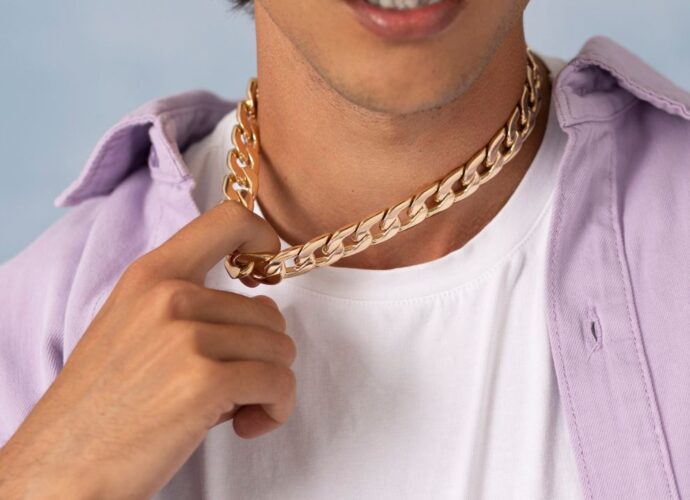 Męski łańcuszek stalowy typu pancerka