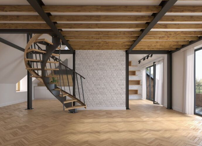 Nowoczesny apartament z drewnianą podłogą