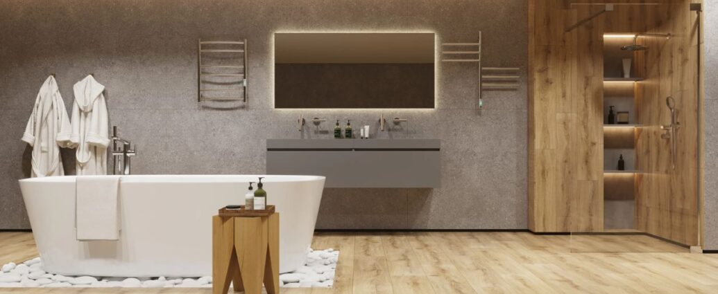 Nowoczesna łazienka z zamintowanymi grzejnikami